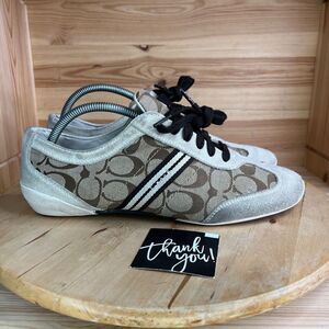 Coach Beige Suede Casual Comfort Sneaker Shoes Womens Size 11